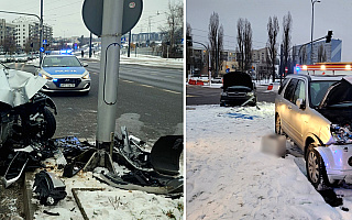 Rozbite auta, jedna osoba w szpitalu. Seria kolizji na ulicach Olsztyna